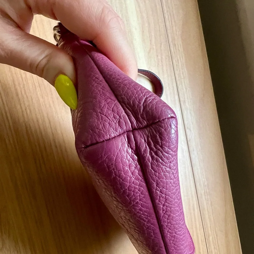 Coach Purple Pebbled Leather Clutch - Picture 9 of 15